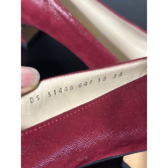 Salvatore Ferragamo Erica Suede Pump Burgundy Women’s 10 - Picture 6 of 10